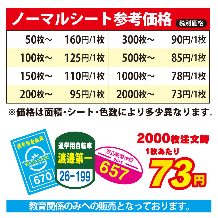 自転車通学用フルカラーステッカー