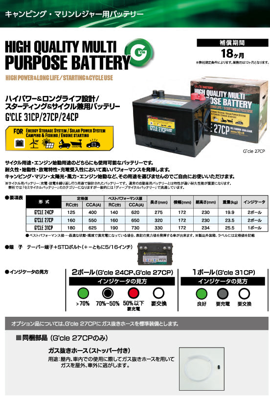 G’CLE（ジークル） Ｇ’ｃｌｅ３１ＣＰ オールインワンバッテリー