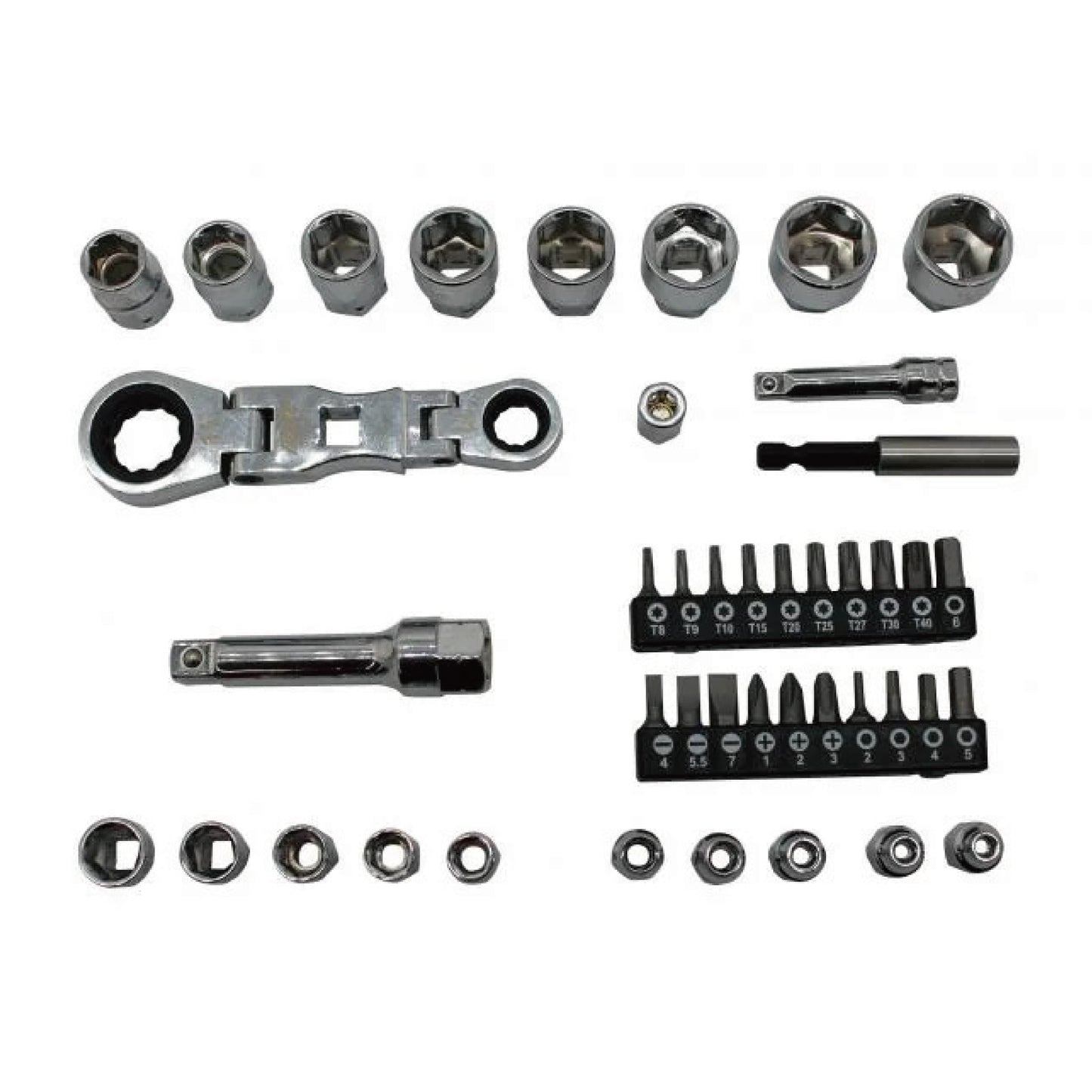 JTC7353 43PCS ダブルエンド首振りラチェットソケットセット