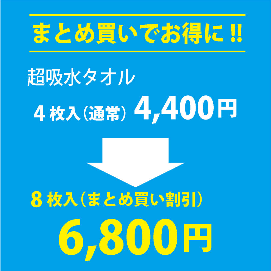 （ロータスクラブ用）超吸水タオル4枚入り　洗車タオル　洗車用クロス